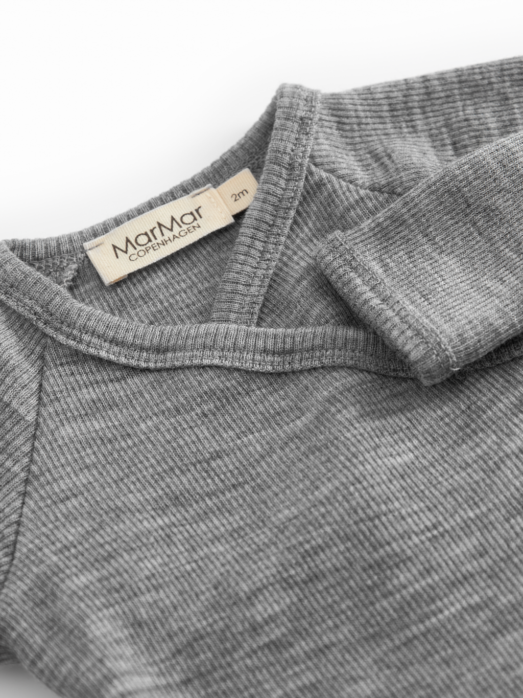 Merino Wool Wrap Romper Long Sleeve - Gray