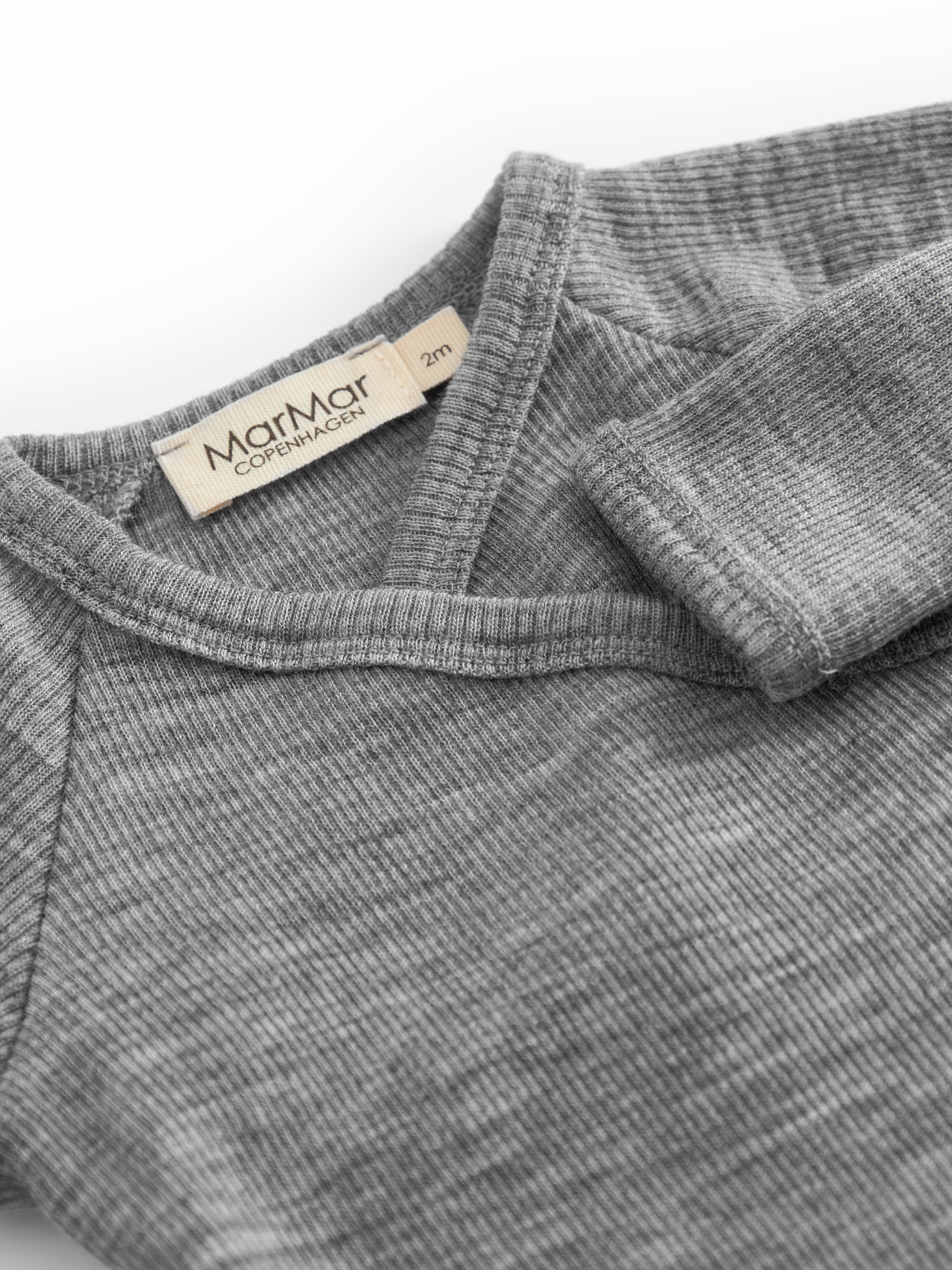Merino Wool Wrap Romper Long Sleeve - Gray