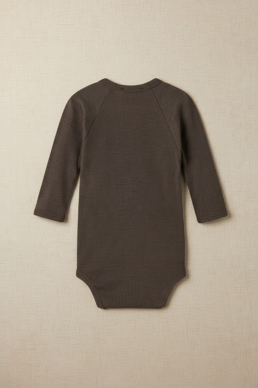 Merino Wool Wrap Romper Long Sleeve - Terre