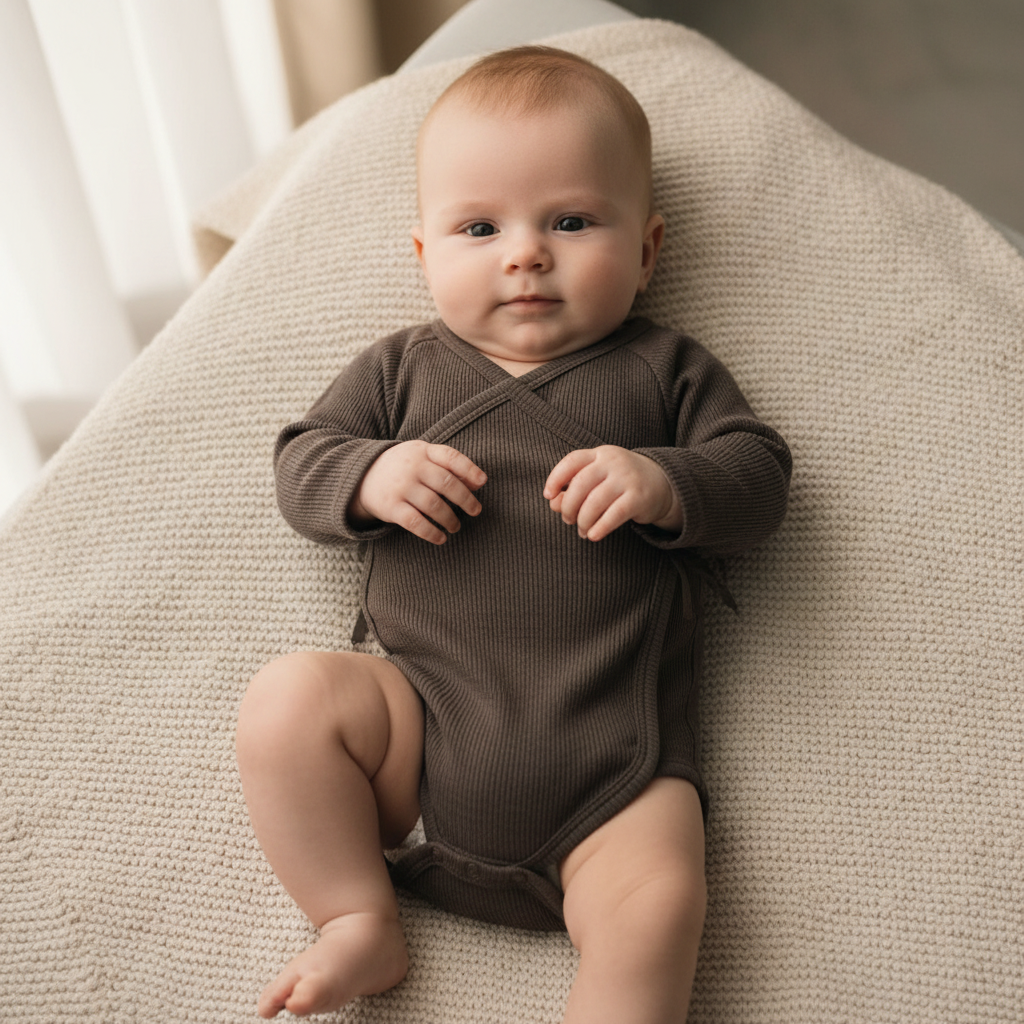 Merino Wool Wrap Romper Long Sleeve - Terre