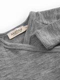 Merino Wool Wrap Romper Suit - Gray