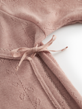 Merino Wool Wrap Romper Long Sleeve - Burnt Rose