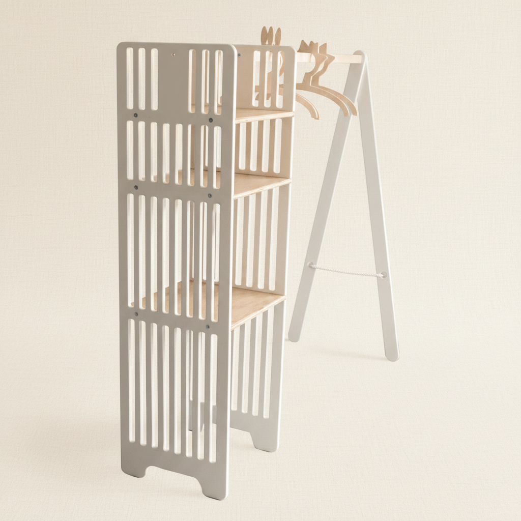 Kids Wooden Clothing Rack