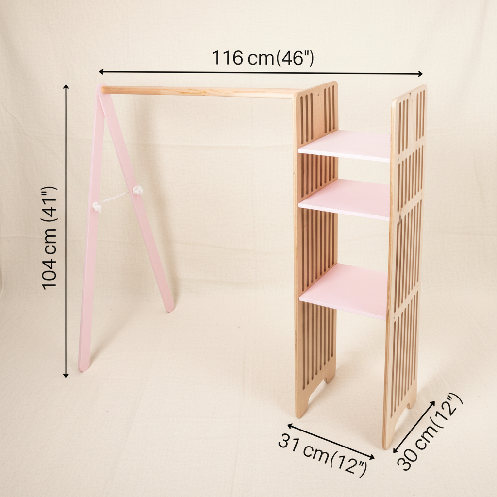 Kids Wooden Clothing Rack