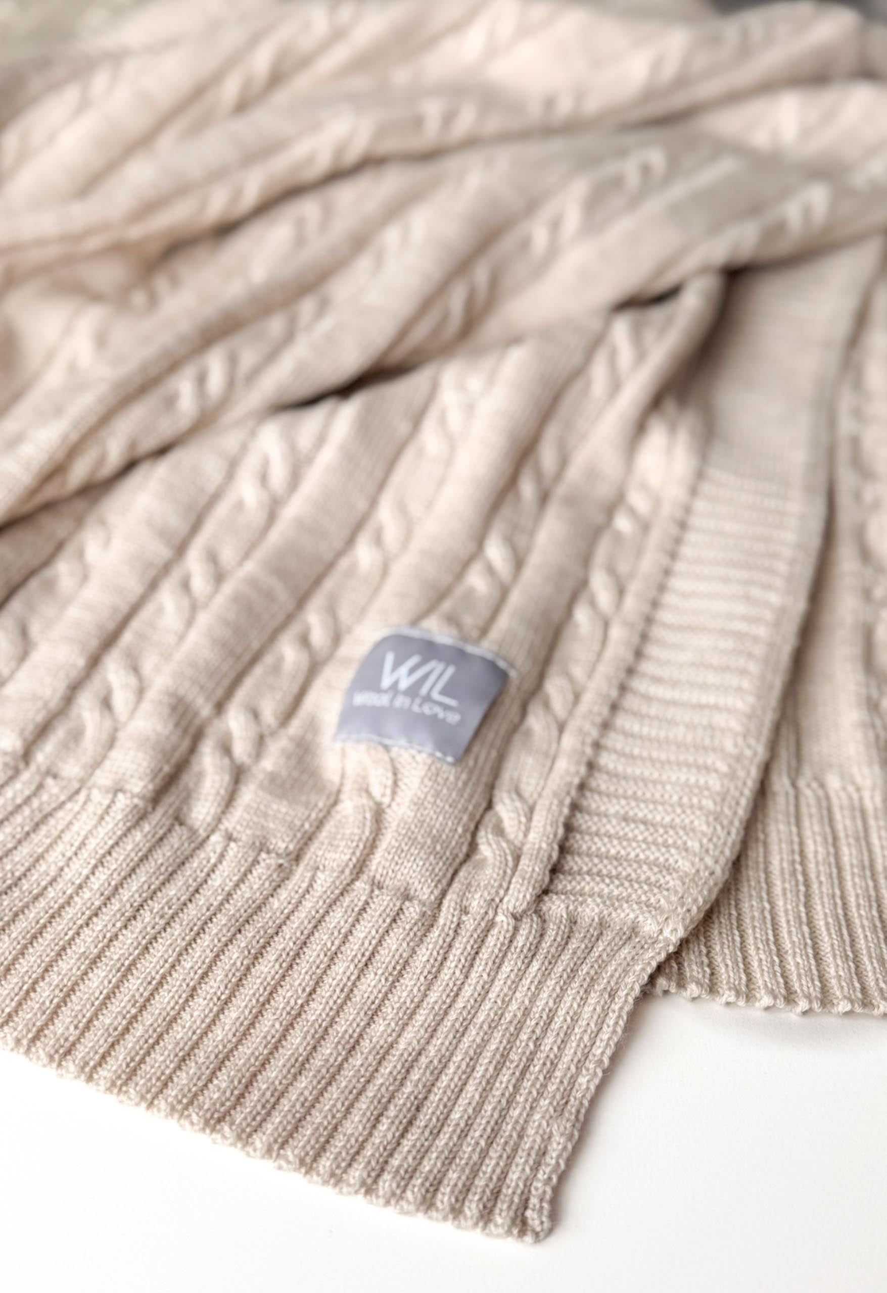 Merino Wool Blanket & Bonnet - Fishbone
