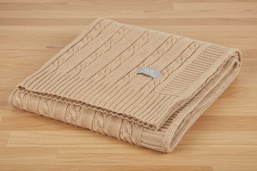 Merino Wool Blanket & Bonnet fishbone