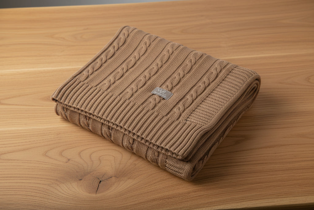 Merino Wool Blanket & Bonnet fishbone