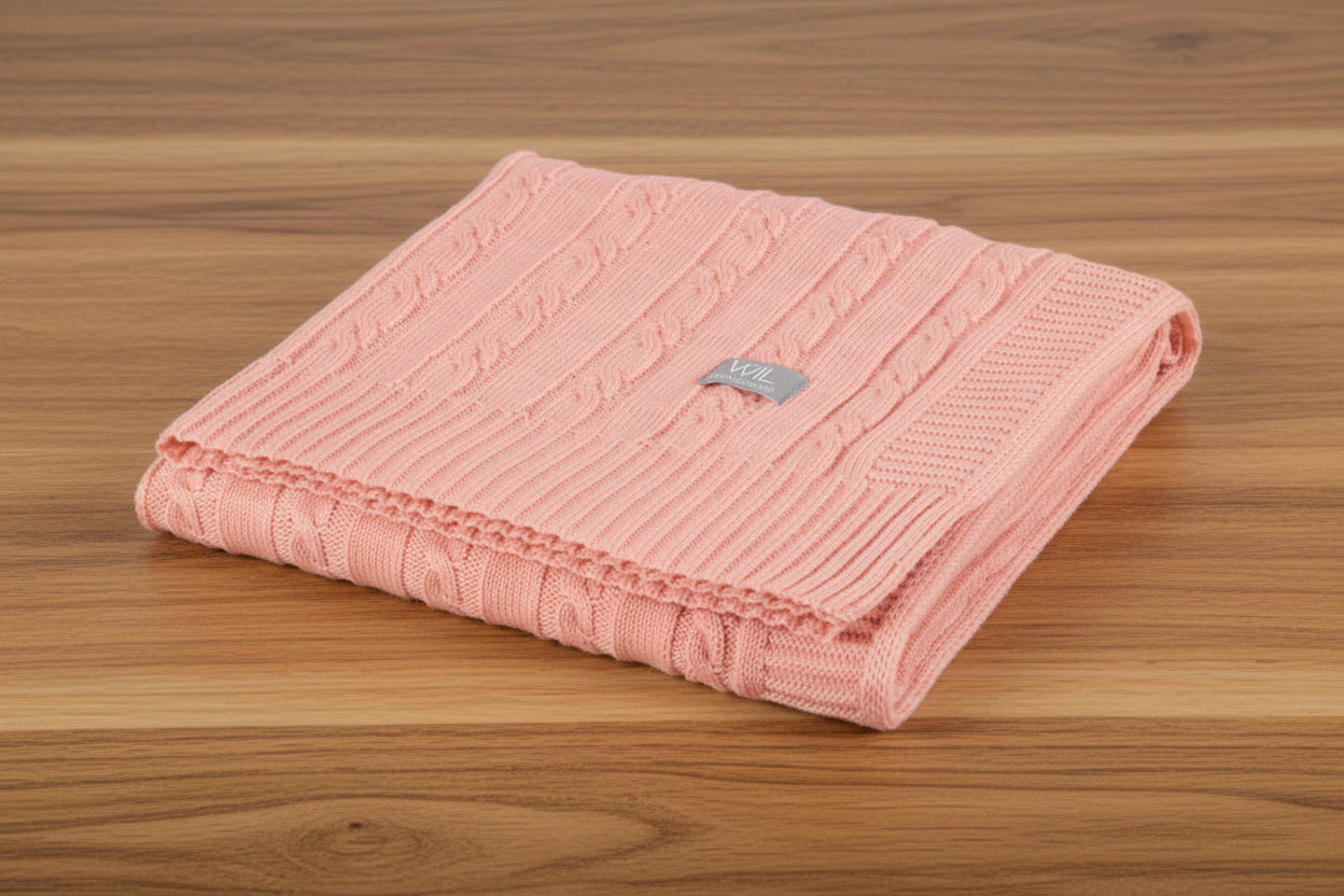 Merino Wool Blanket & Bonnet fishbone
