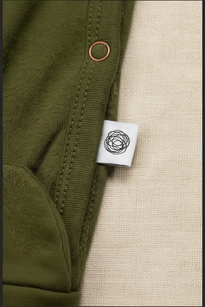 Merino Wool Wrap Romper Suit - Fir Green