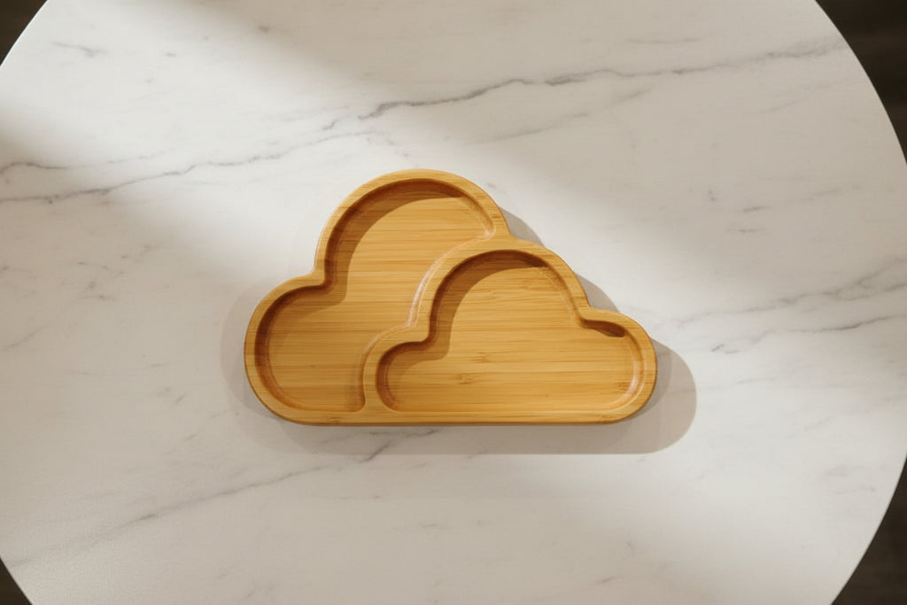 Wooden bamboo cloud-shaped tray 