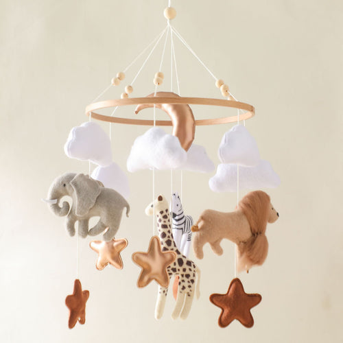 Crib Mobile animals and stars