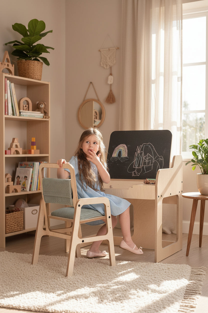 Adjustable Children Chair Luula - Mint Green