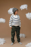 100% Baby Alpaca Cable Hat for Kids - Botanical Green