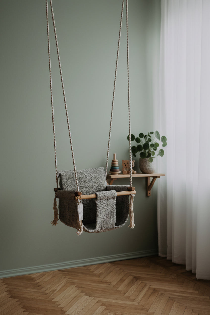 BaBi Baby Swing - Bouclé Night Grey