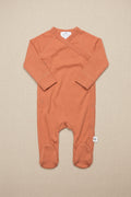 Merino Wool Wrap Romper Suit - Coral Gold