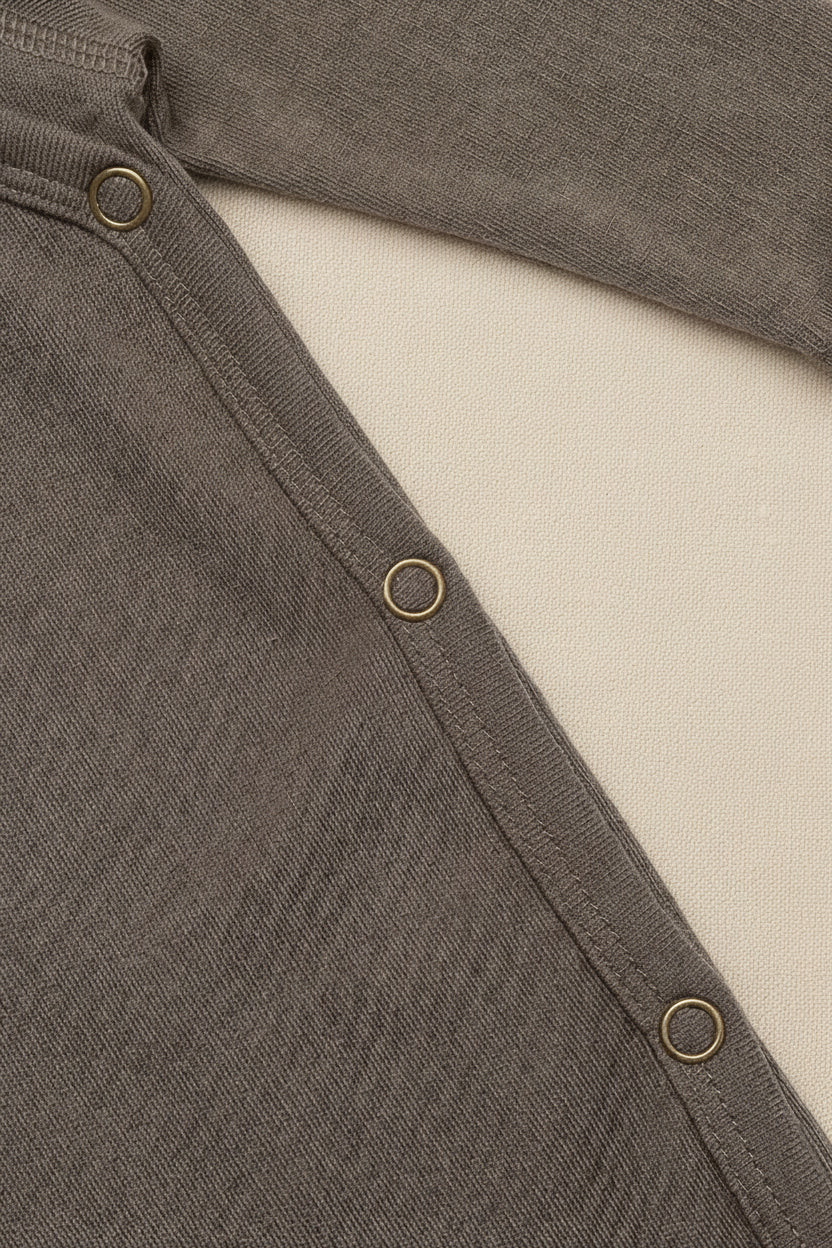 Merino Wool Wrap Romper Suit - Walnut