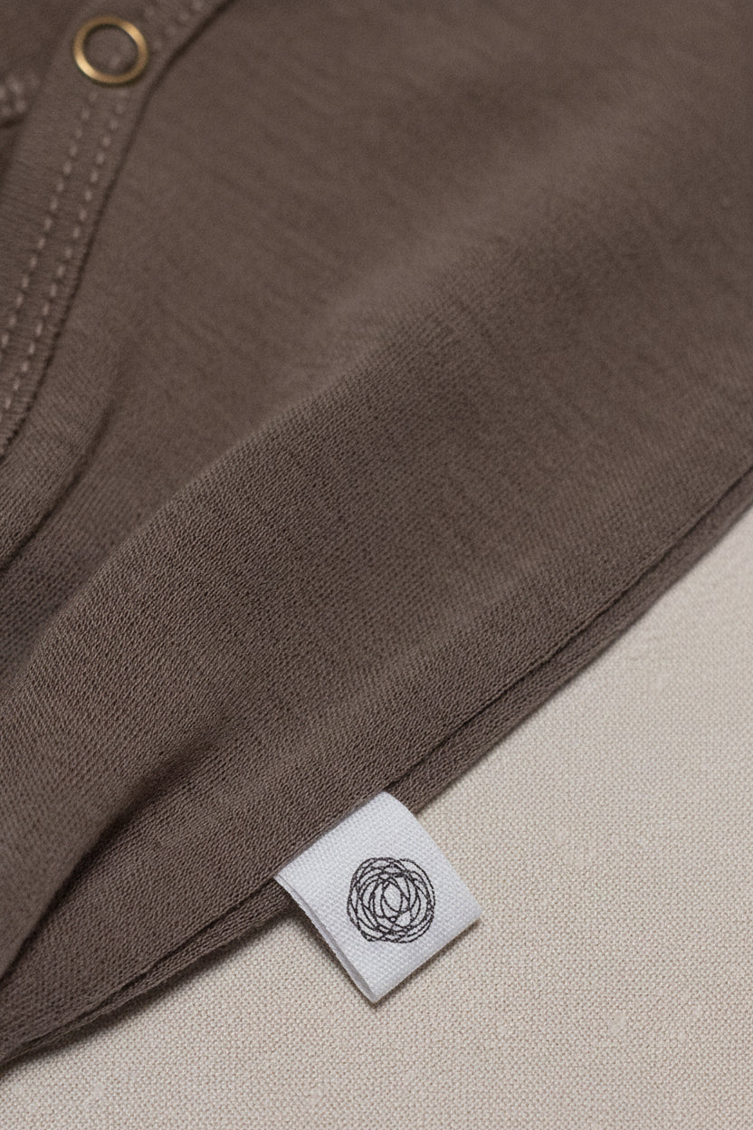 Merino Wool Romper Suit - Walnut