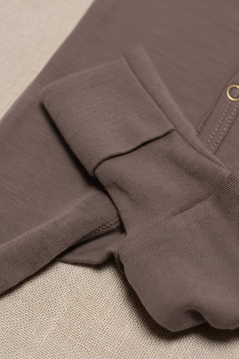 Merino Wool Romper Suit - Walnut