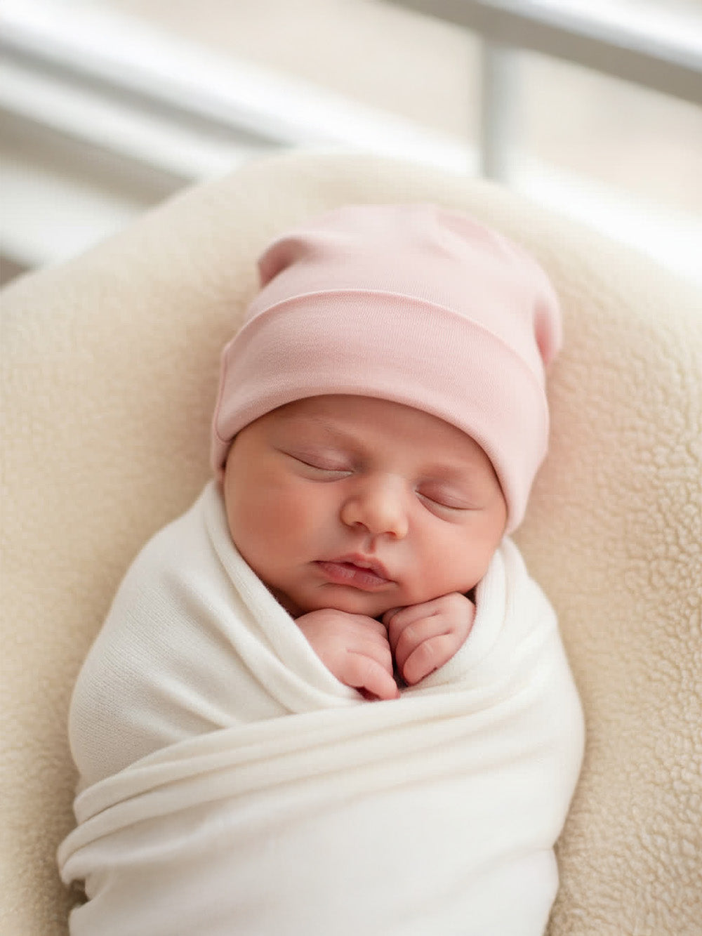 Merino Wool Baby Hat - Misty Rose