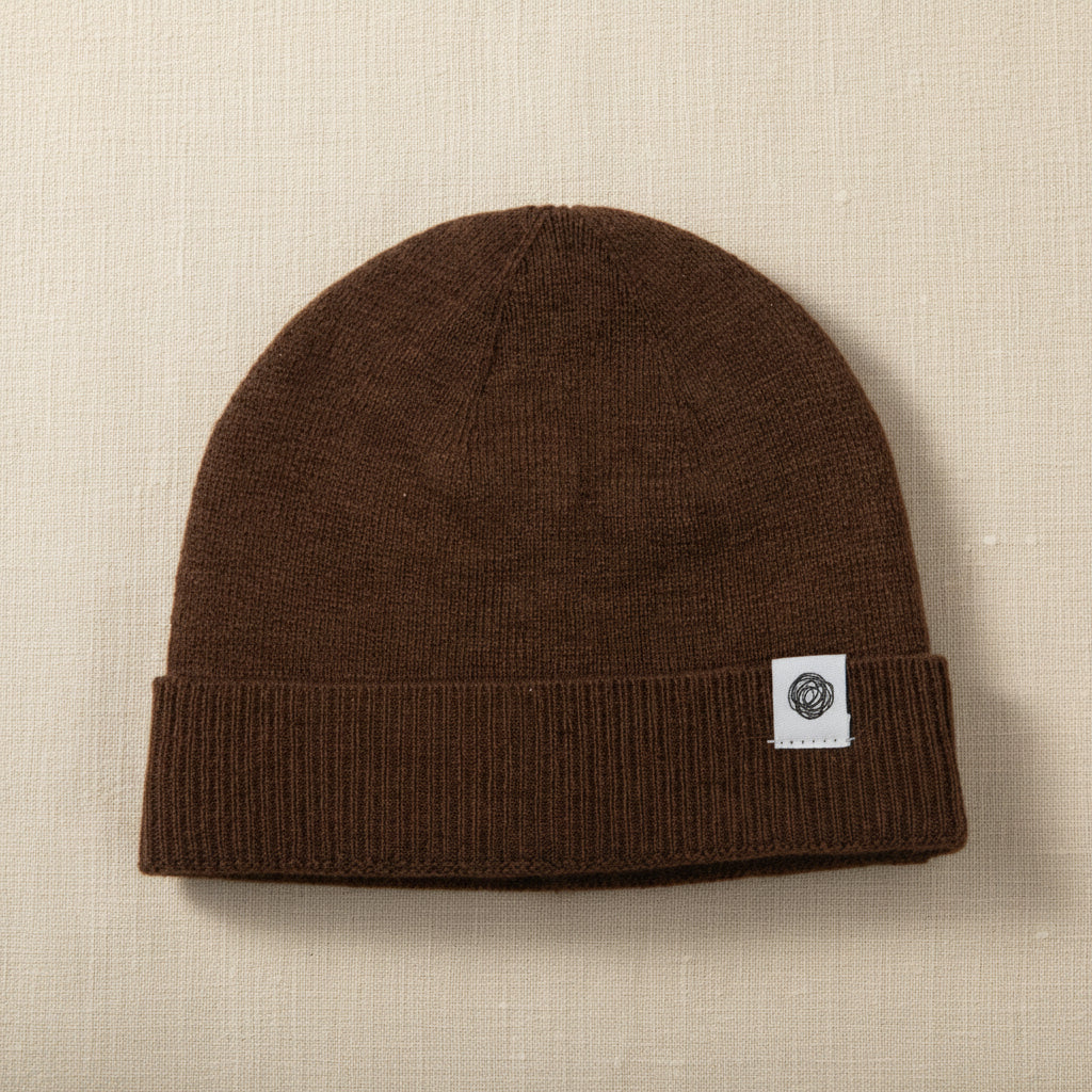 Merino Wool Baby Hat - Brunette