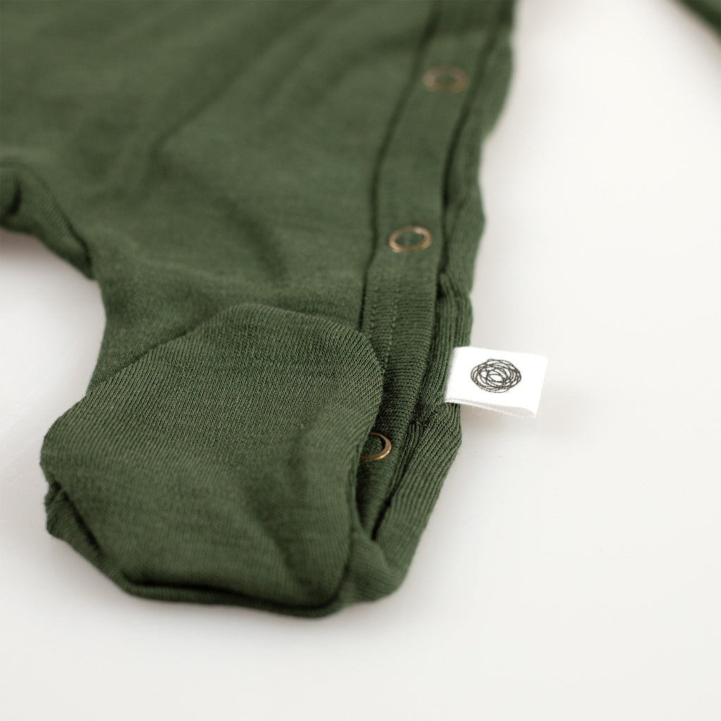 Merino Wool Wrap Romper Suit – Rifle Green