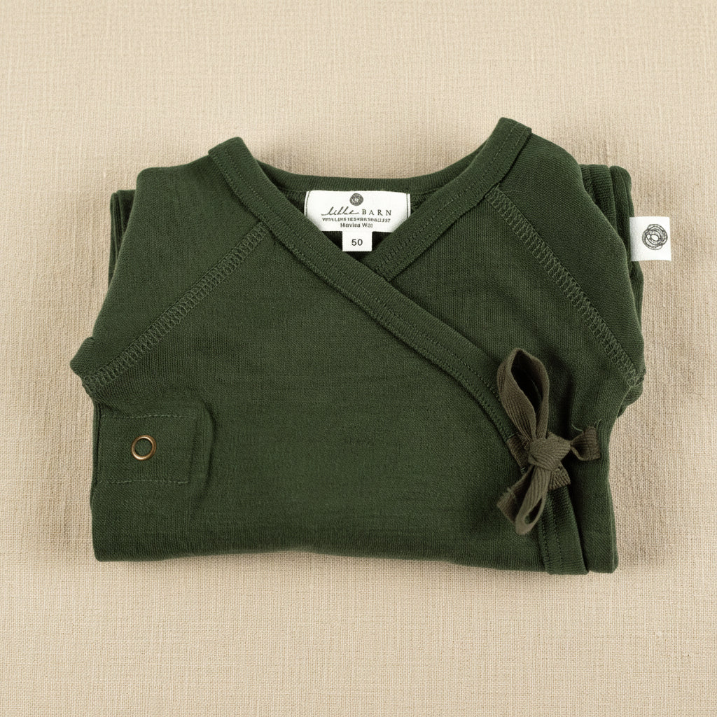 Merino Wool Wrap Romper Suit – Rifle Green