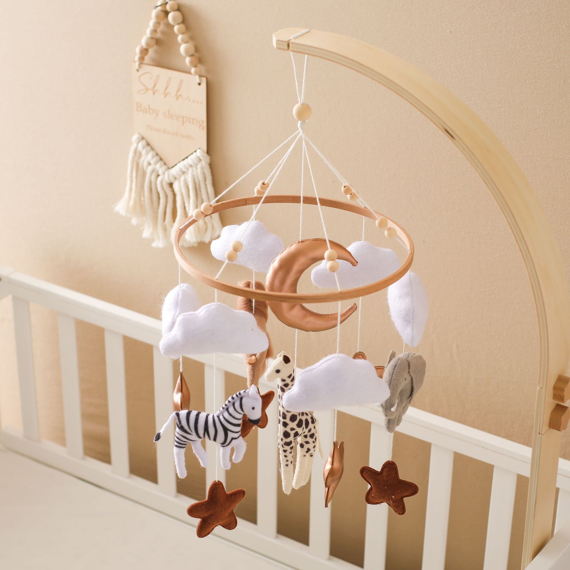 Crib Mobile animals and stars