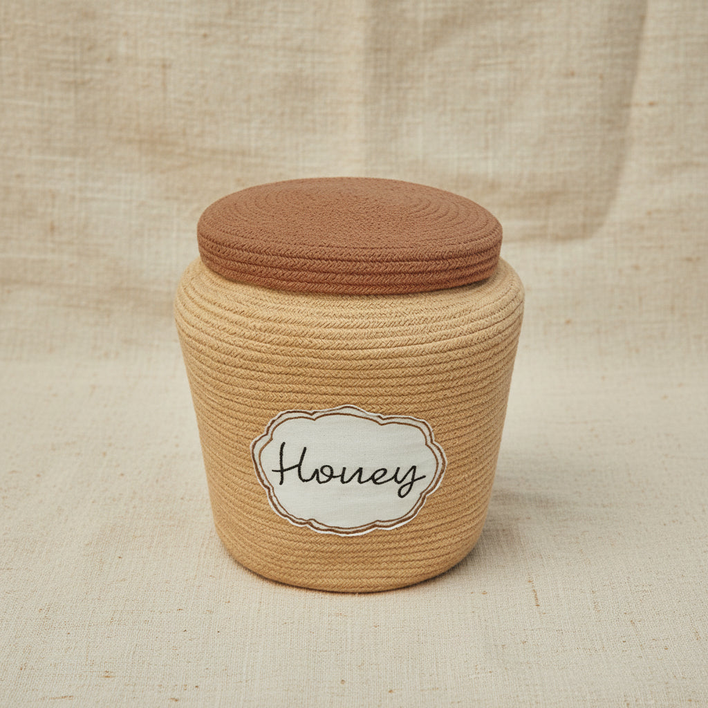 Decorative Basket Honey Pot 