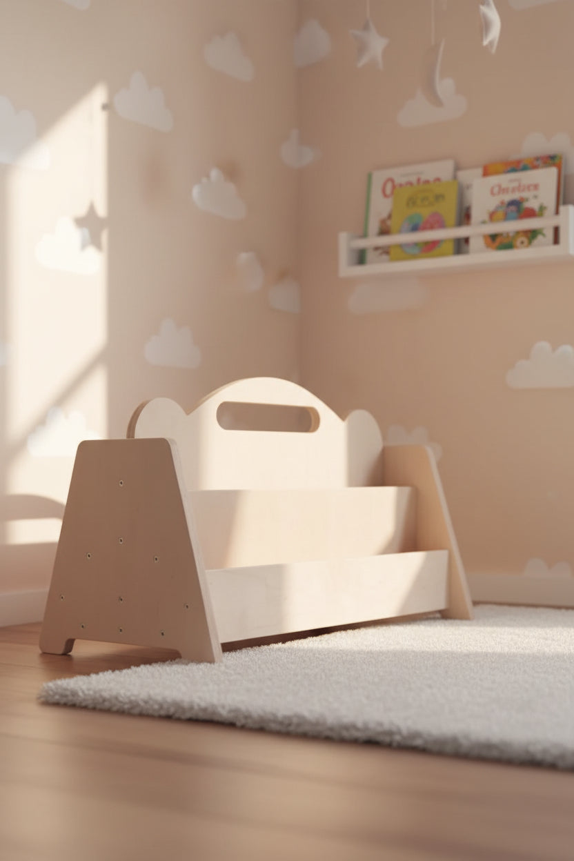 Montessori Double Sided Wooden Book Display For Kids