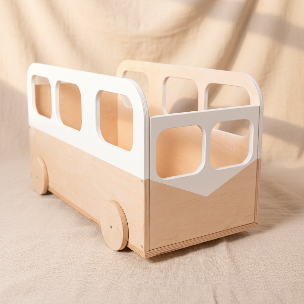 Kids Toy Storage Box on Wheels - Bus