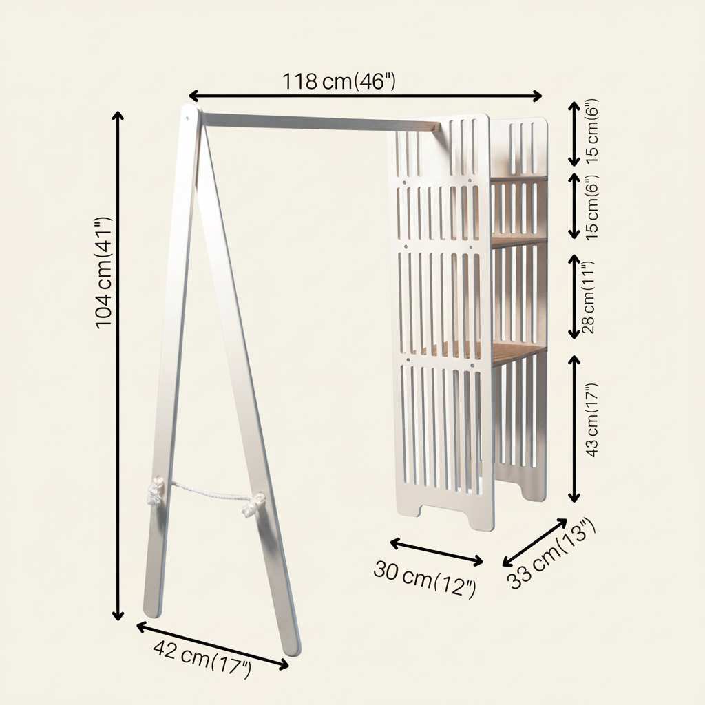 Kids Wooden Clothing Rack