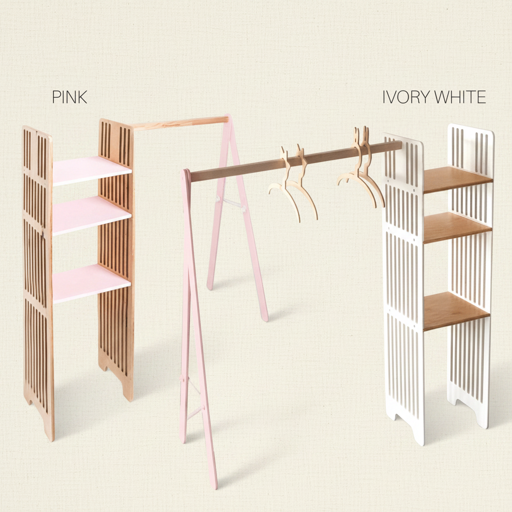 Kids Wooden Clothing Rack