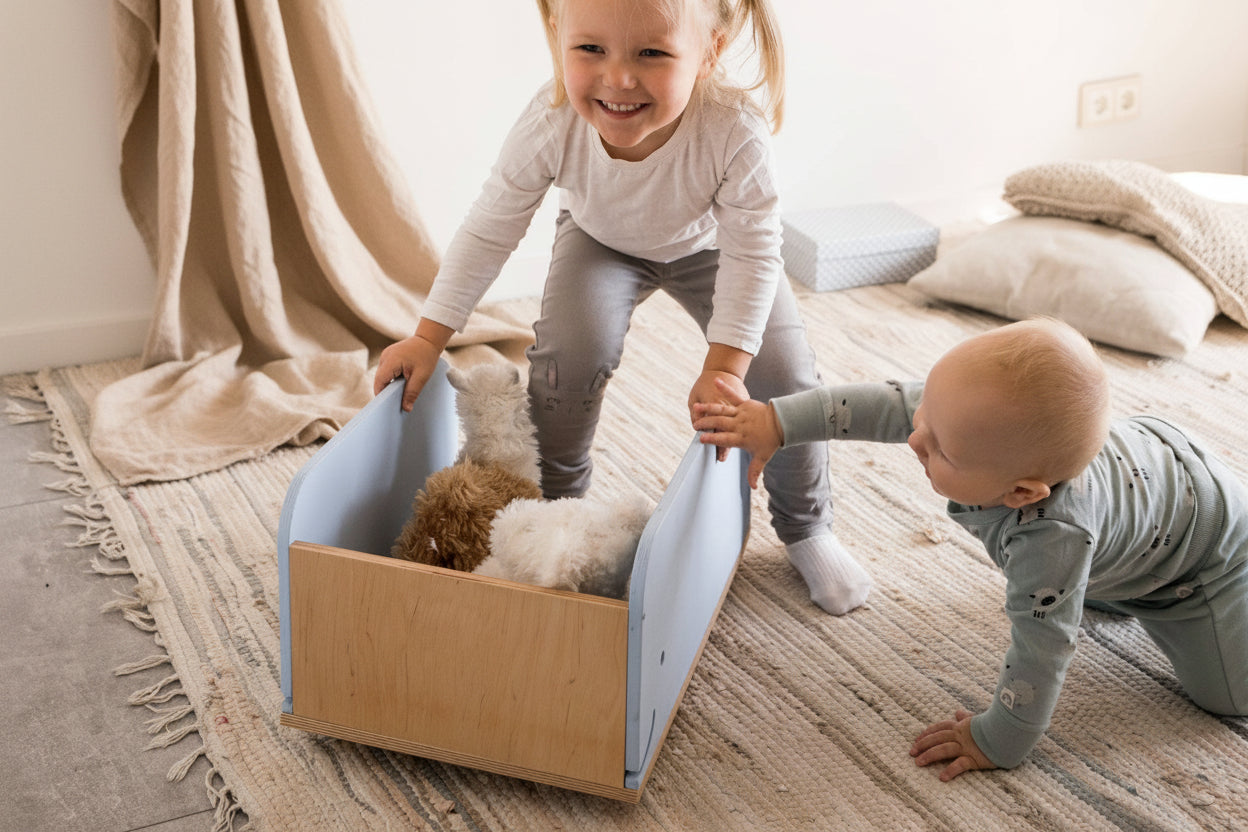 Kids Toy Storage Box on Wheels - Whale