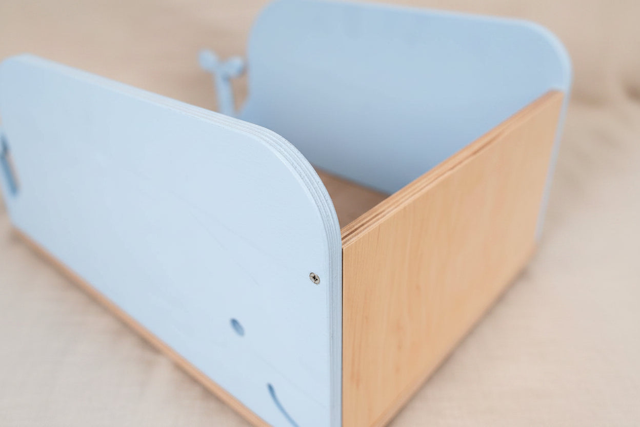 Kids Toy Storage Box on Wheels - Whale