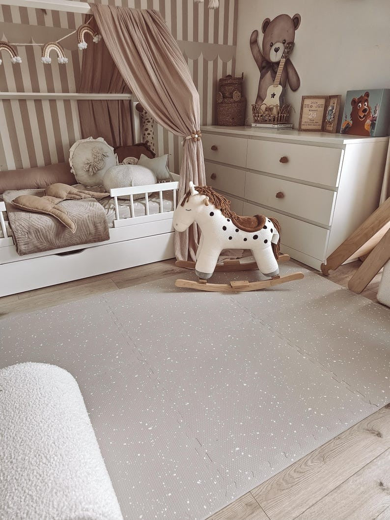 Foam Puzzle Playmat - Spots Cappuccino