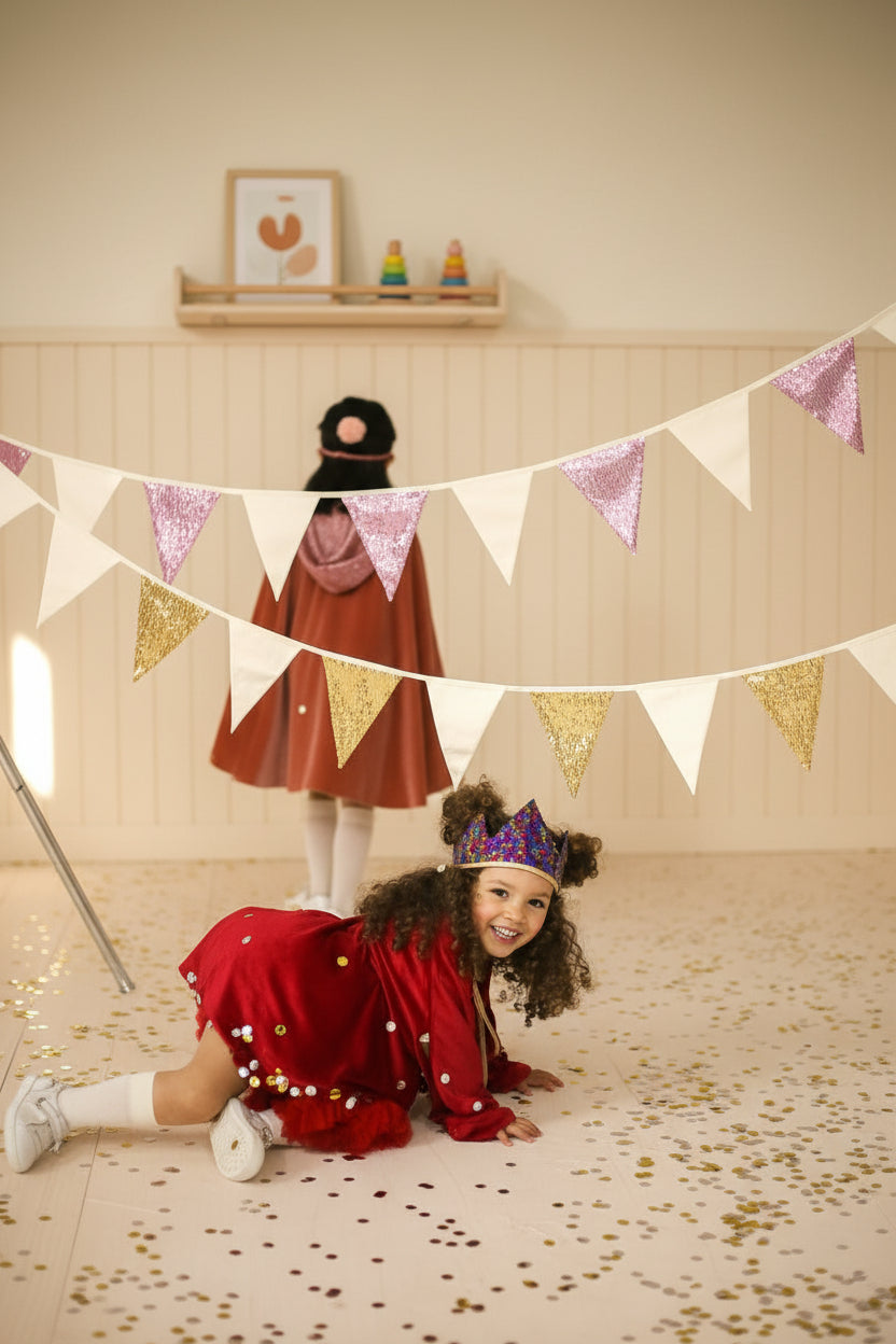 Sequin Garland - Gold and Beige