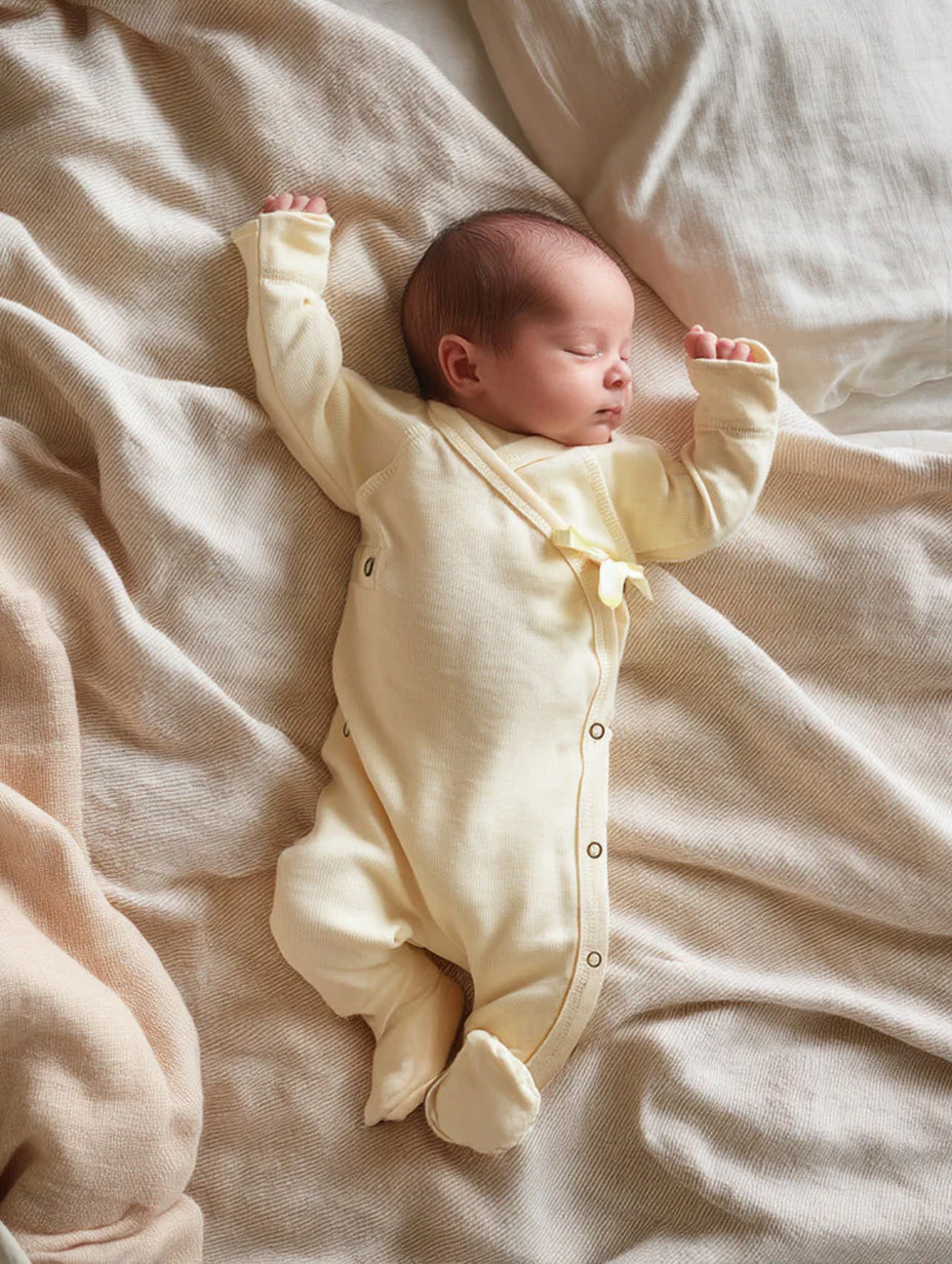Merino Wool Wrap Romper Suit – Off White