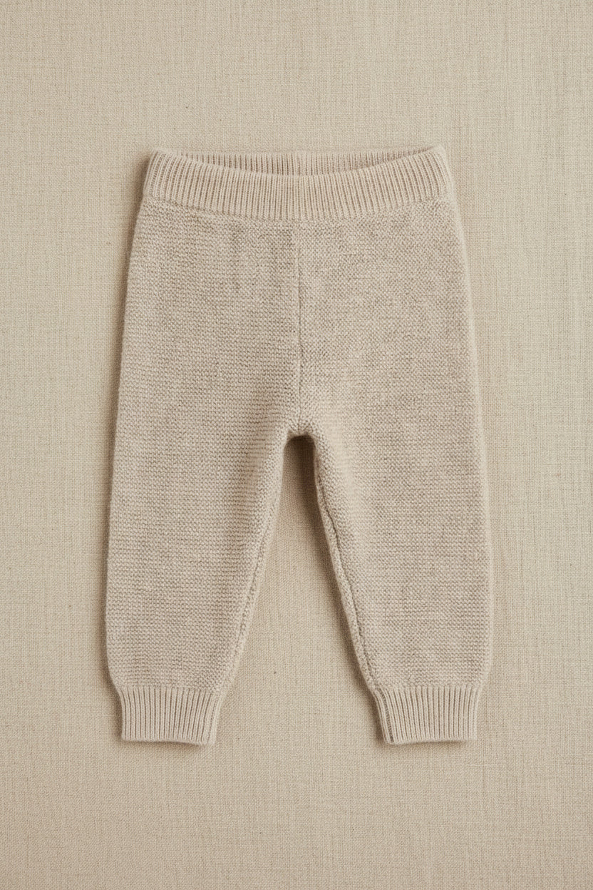 Merino Wool Trousers - Beige Grey