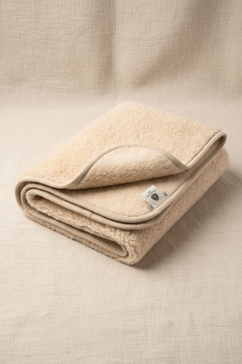Merino Wool Blanket - Single Layer - Almond - 75x100cm