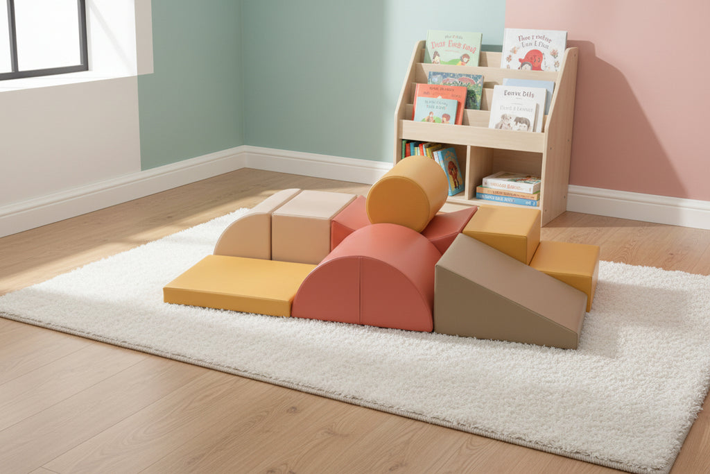 Soft Play 8 Foam Block Set - Pastel Pink Adventurer