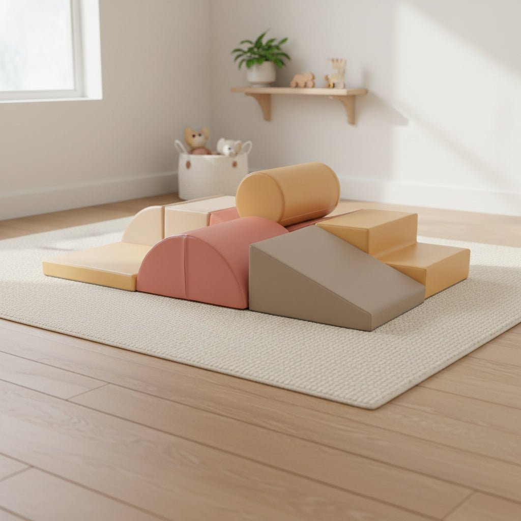 Soft Play 8 Foam Block Set - Pastel Pink Adventurer