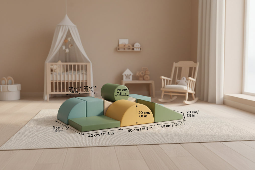 Soft Play 8 Foam Block Set - Pastel Turquoise Adventurer