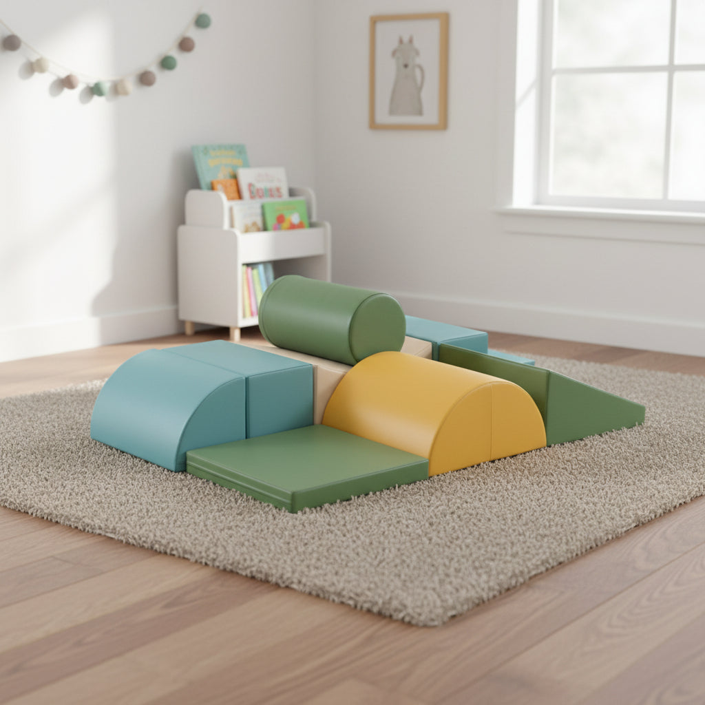 Soft Play 8 Foam Block Set - Pastel Turquoise Adventurer