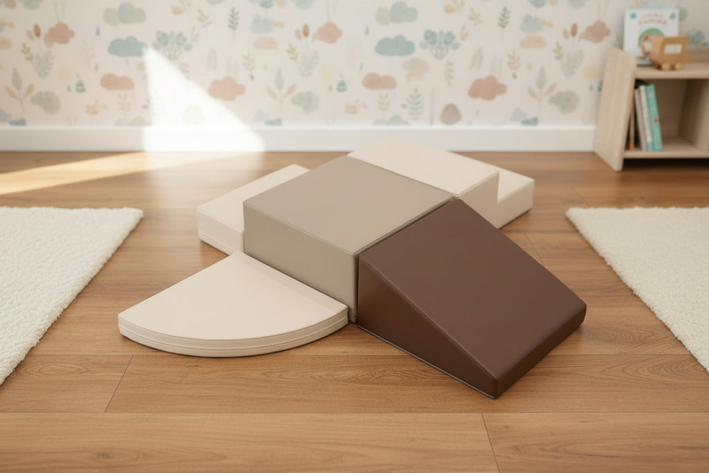 Soft Play 5 Foam Block Set - Chocolate Dune Corner Climber