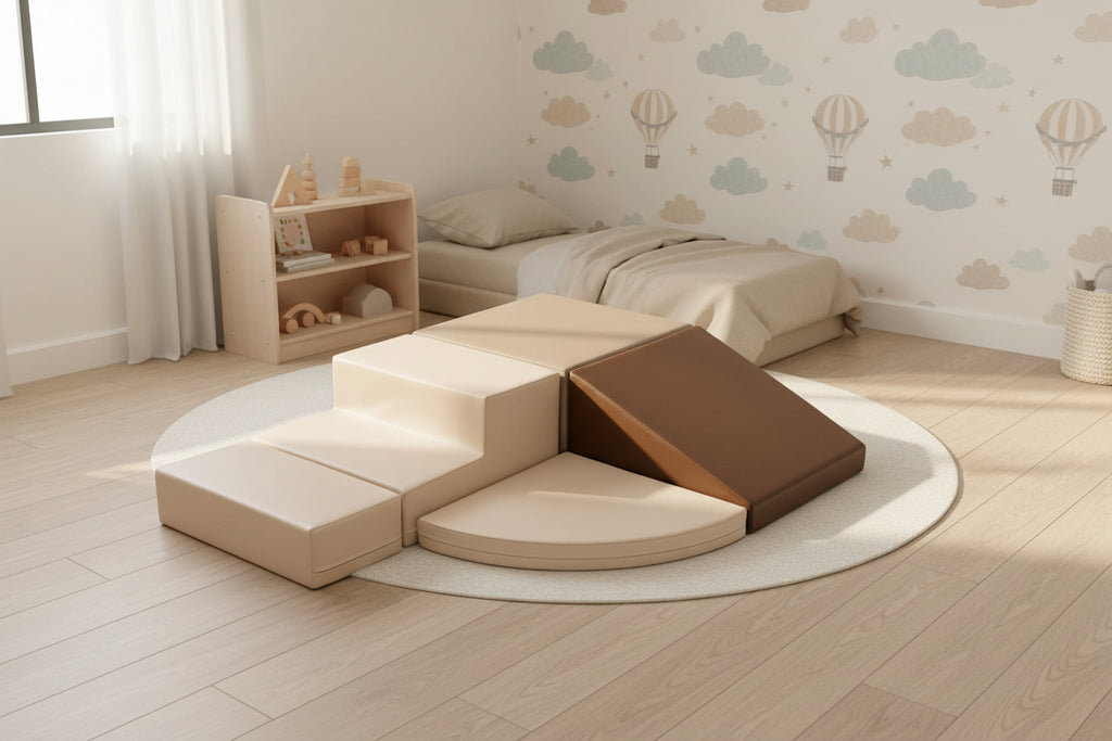 Soft Play 5 Foam Block Set - Chocolate Dune Corner Climber
