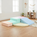 Soft Play 5 Foam Block Set - Light Pastel Corner Climber