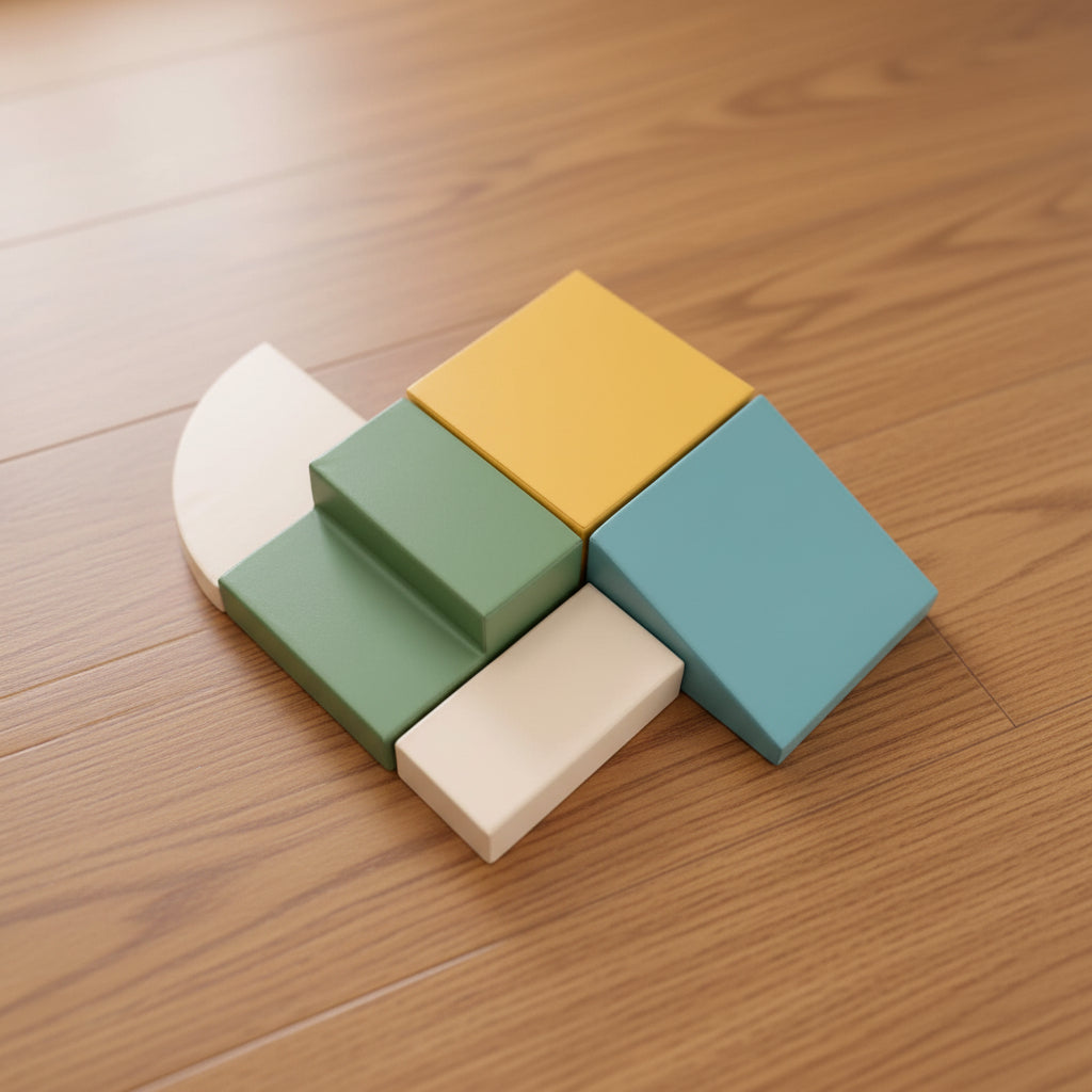 Soft Play 5 Foam Block Set - Pastel Turquoise Corner Climber