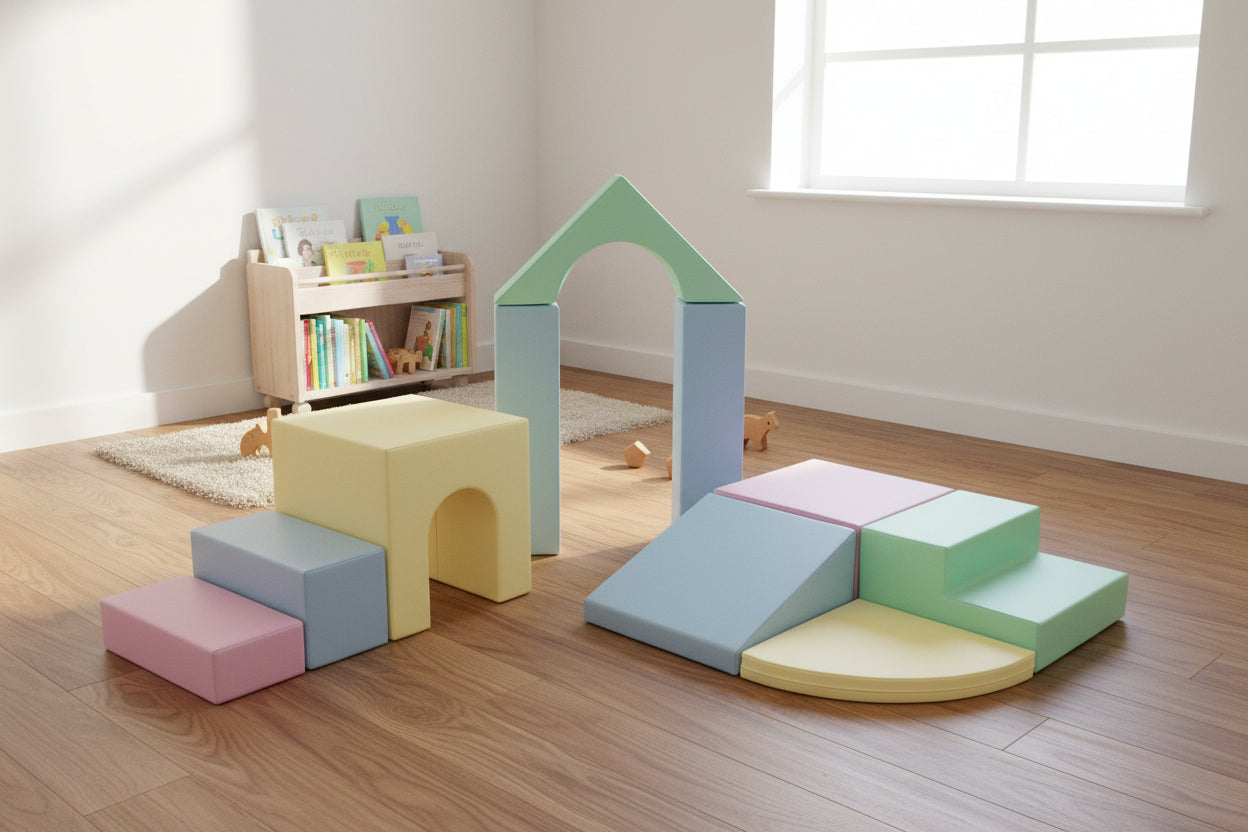 Soft Play 10 Foam Block Set - Light Pastel Creativity