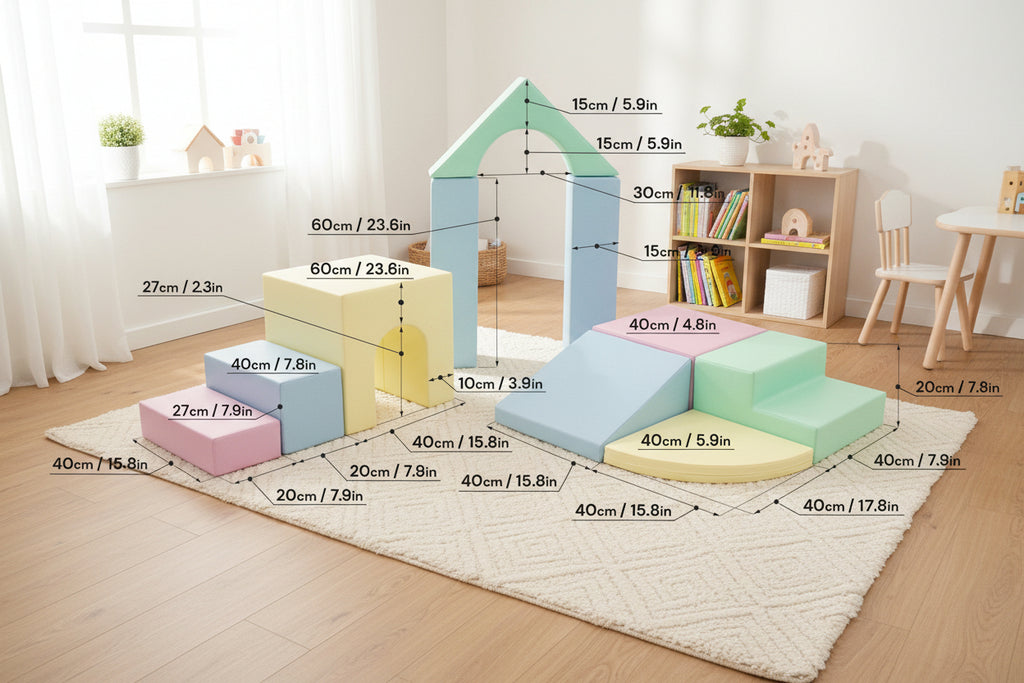 Soft Play 10 Foam Block Set - Light Pastel Creativity