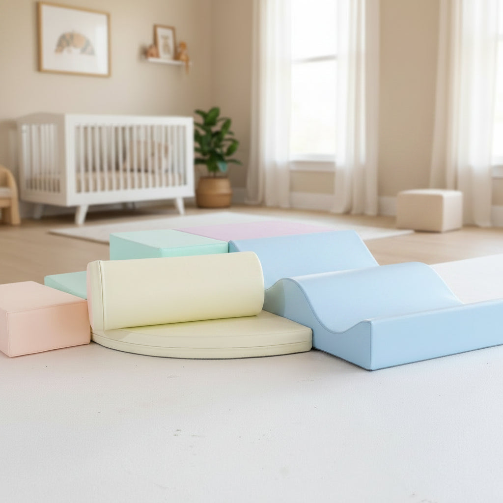 Soft Play 6 Foam Block Set - Light Pastel Explorer
